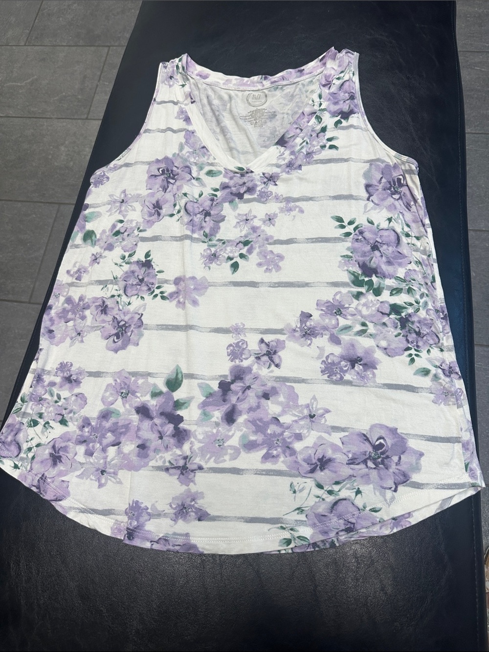 Floral Lavender V-Neck Tank Top for Women